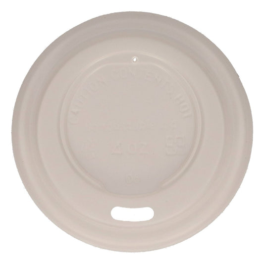 Tapa CPLA blanca con orificio para vaso de 3-4 oz