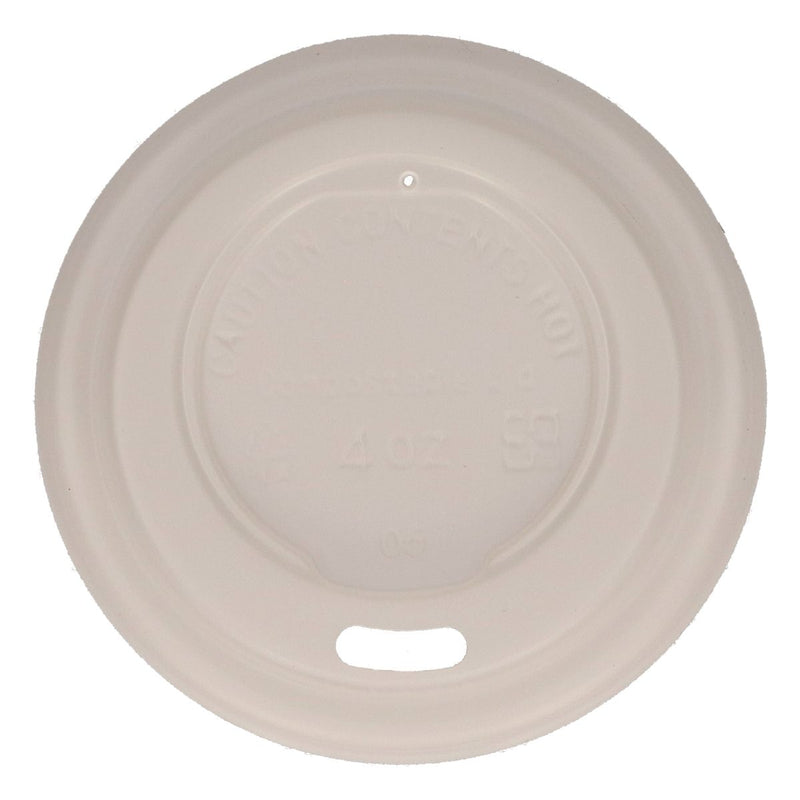 Tapa CPLA blanca con orificio para vaso de 3-4 oz