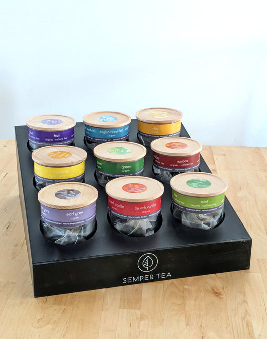 Kit Display Pyramide + 9 pots en verre + sélection de thés