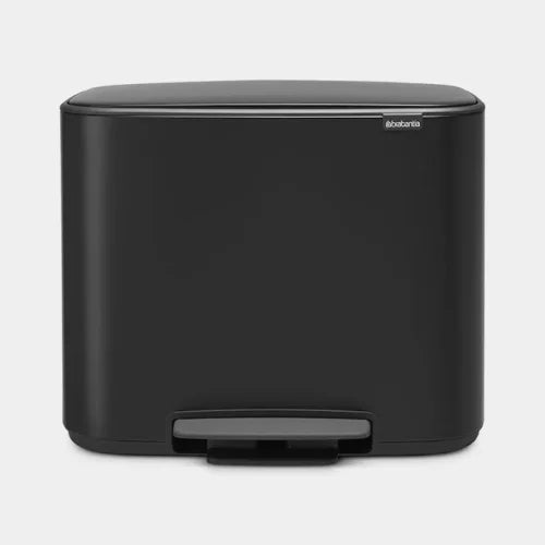Papelera pedal BO 11+23 L negra mate para hoteles
