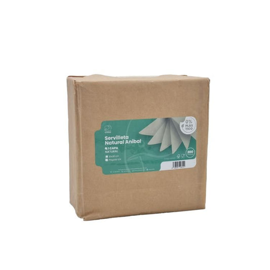 Paquete 200 servilletas naturales 1 capa 30x30 cm para hoteles