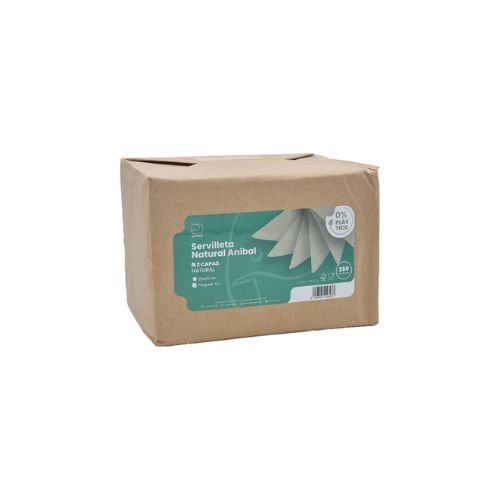 Paquete 250 servilletas naturales 2 capas 20x20 cm para hoteles