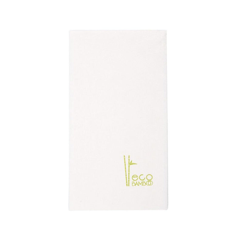 Lot de 25 serviettes blanches 40x40 cm 1/8 ECO Bamboo pour hôtels