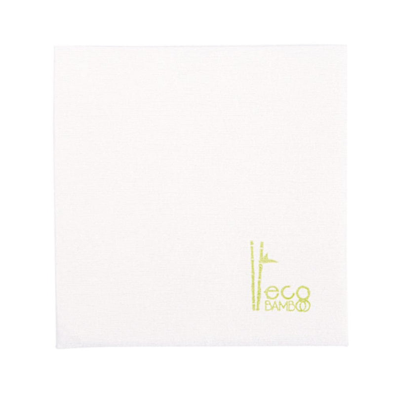 Lot de 50 serviettes blanches 40x40 cm en bambou écologique pour hôtels