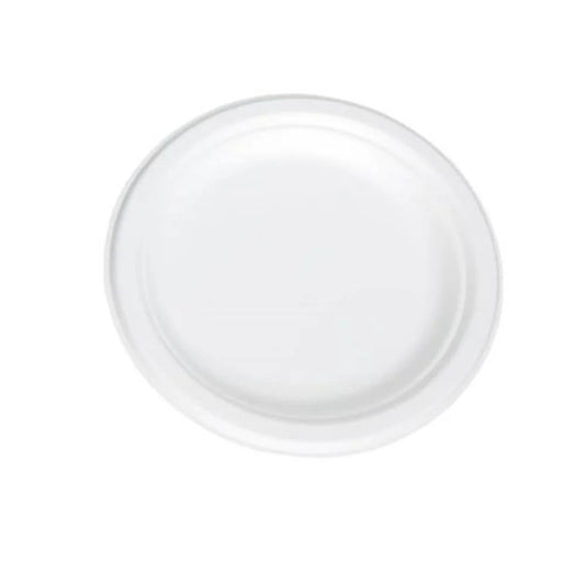 Pack 50 platos biodegradables de caña de azúcar 22 cm para hoteles