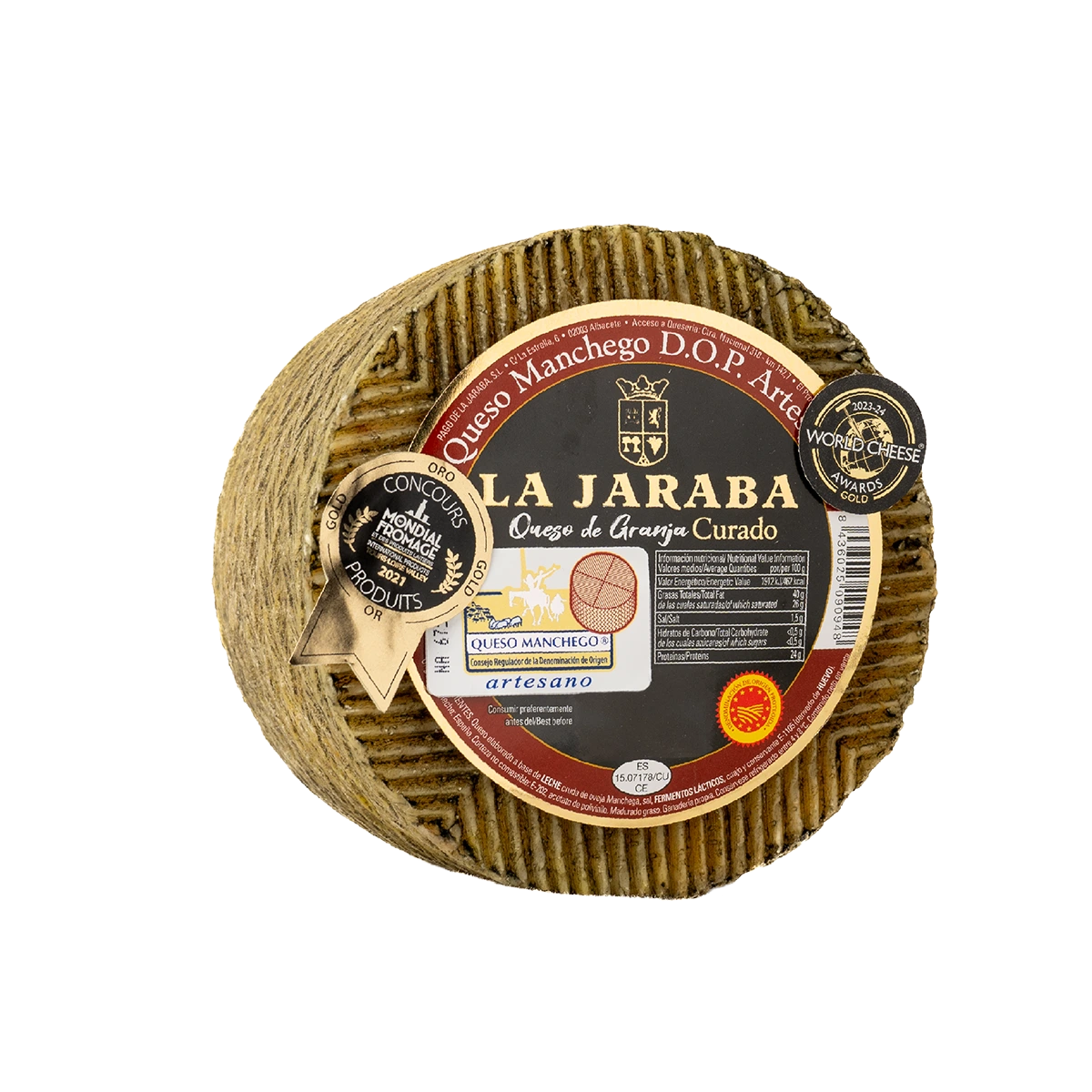Queso D.O Manchego Curado Artesano de Granja La Jaraba 3kgs aprox