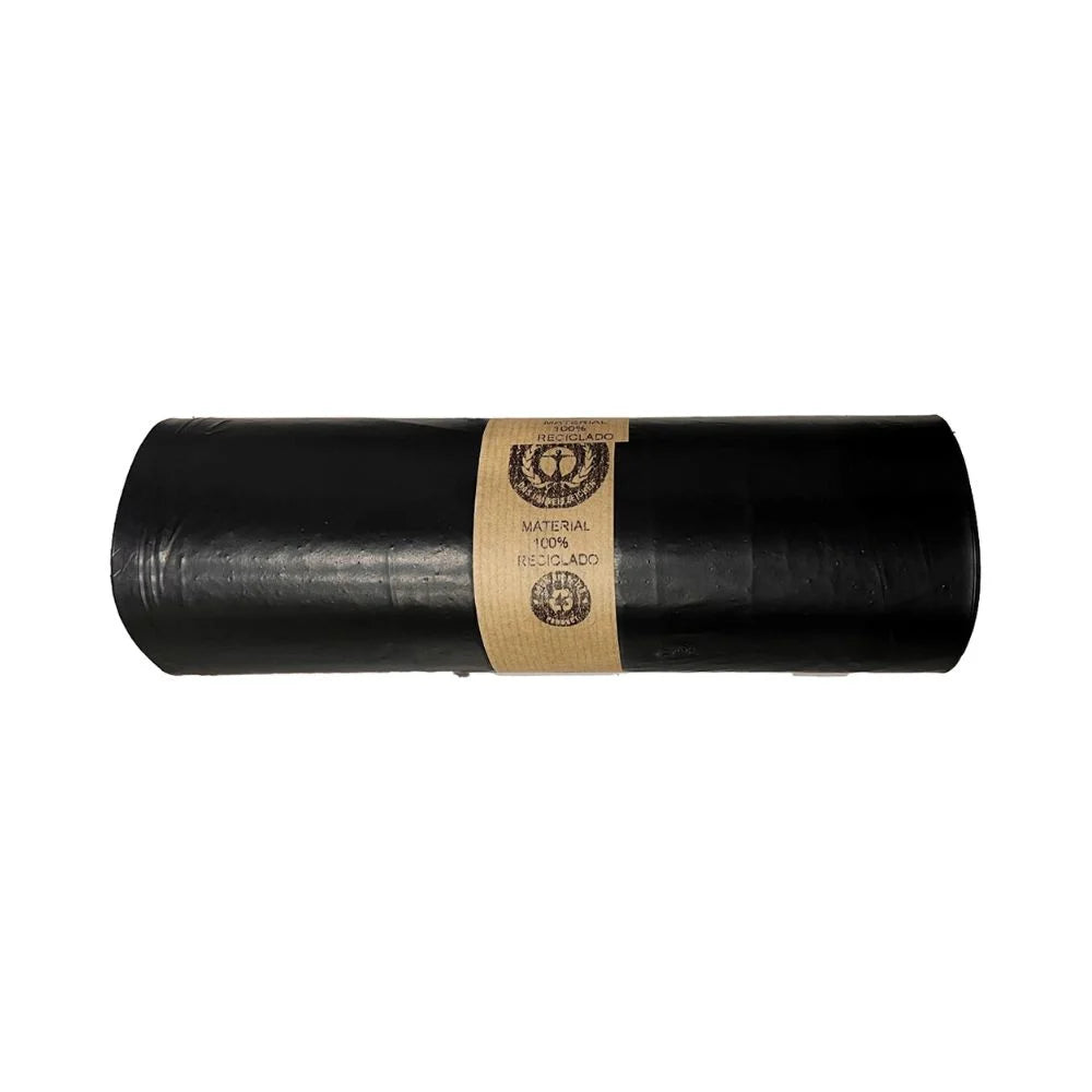 Rollo 10 bolsas de basura negras recicladas 95x115 cm capacidad 160 L para hoteles