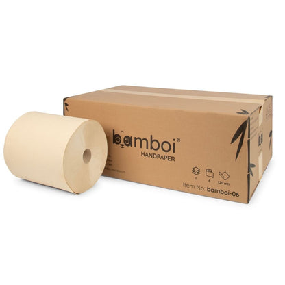 Rollo de papel de mano Bamboi® MEGA 120, 100 % bambú, 2 capas, ecológico