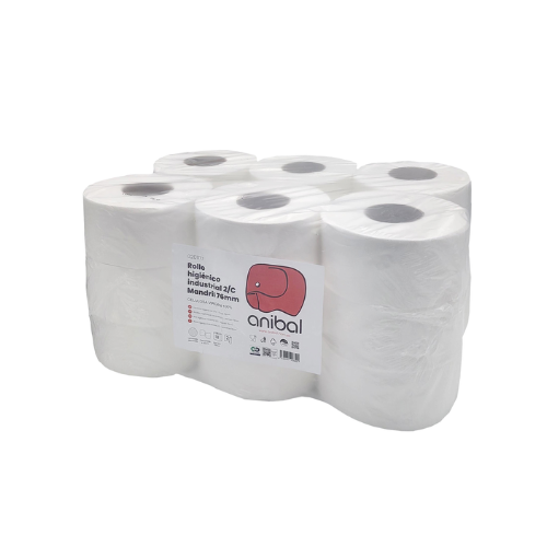 Papier toilette industriel double épaisseur gaufré Mandril 76 mm pour hôtels