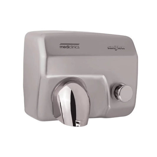 Secamanos con Pulsador Saniflow Acero Satinado para hoteles