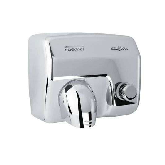 Secamanos con Pulsador Saniflow Acero Brillo para hoteles