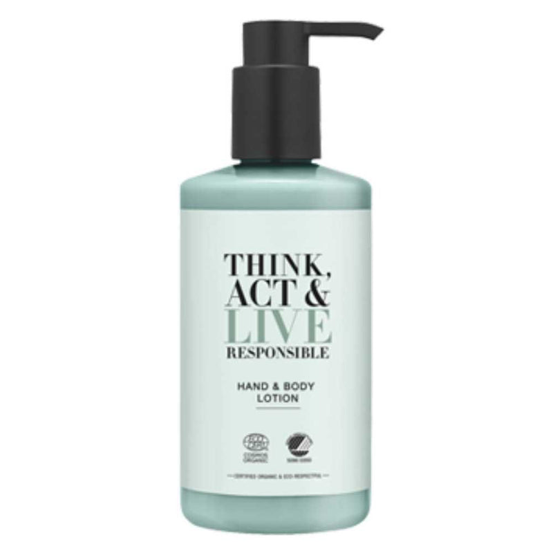 Loção para mãos e corpo 300ml para hotéis Think Act &amp; Live - Bomba