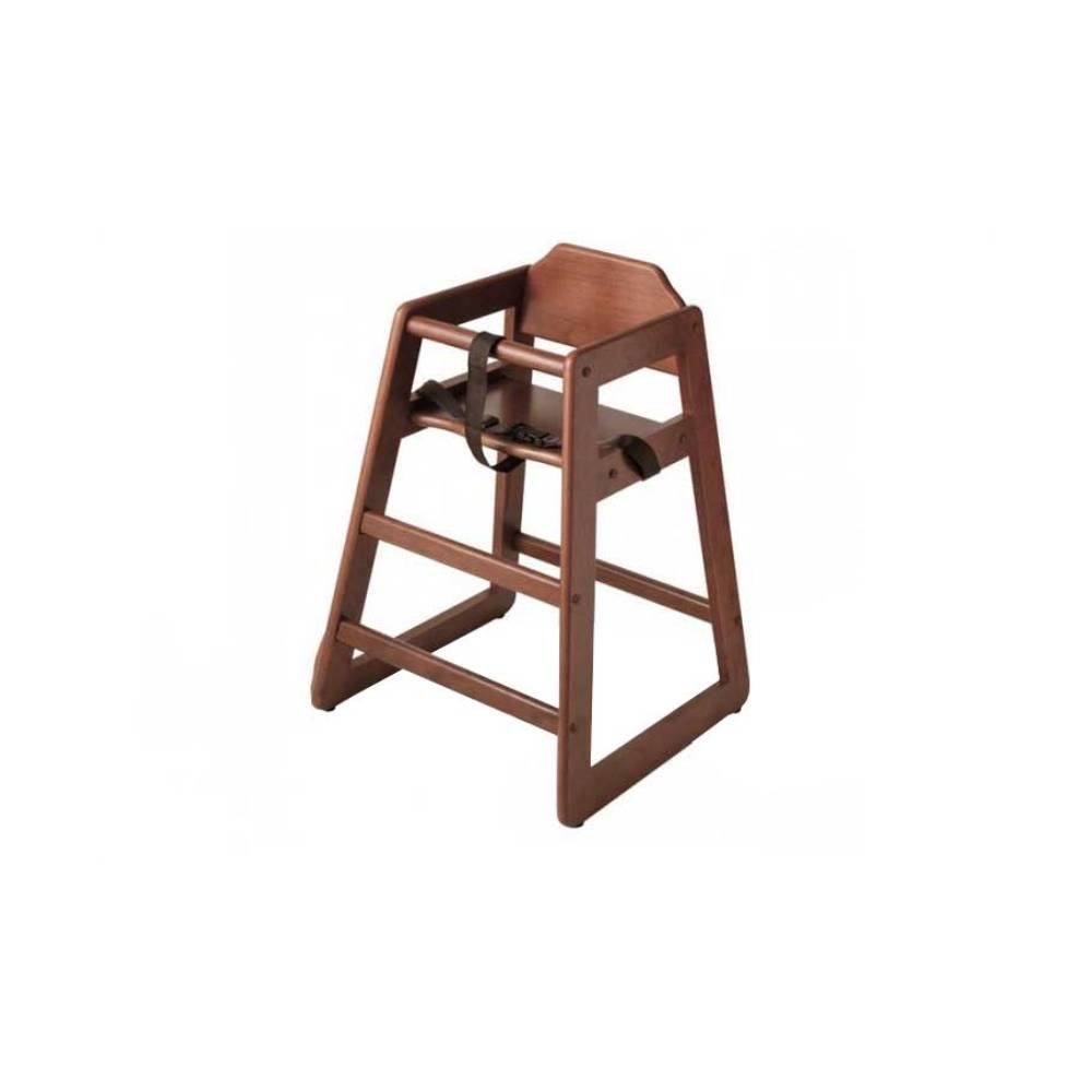 Trona infantil de madera de nogal estilo clásico y resistente para hoteles