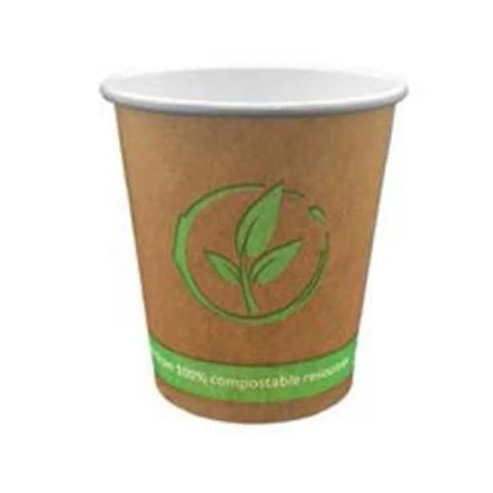 Pack 50 vasos compostables 120 ml para hoteles
