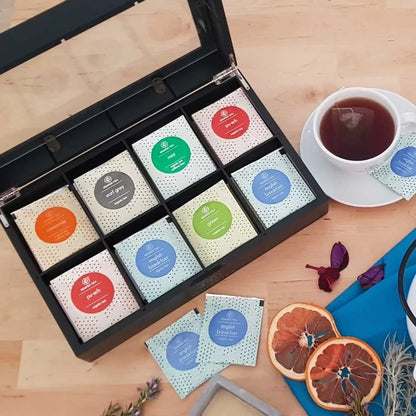 Boîte de présentation pour 8 saveurs de sachets de thé
