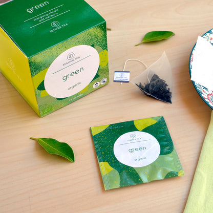 Green tea pirámides ensobradas en estuche