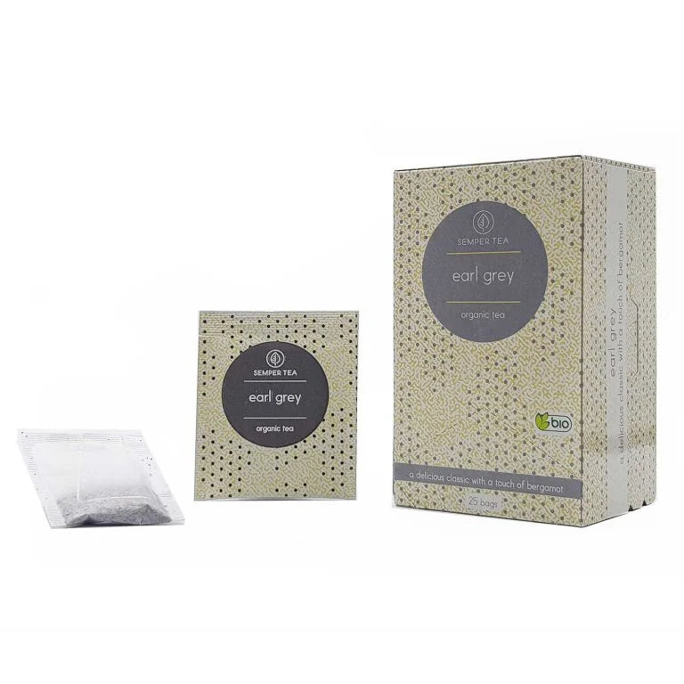 Chá Earl Grey biológico em saqueta