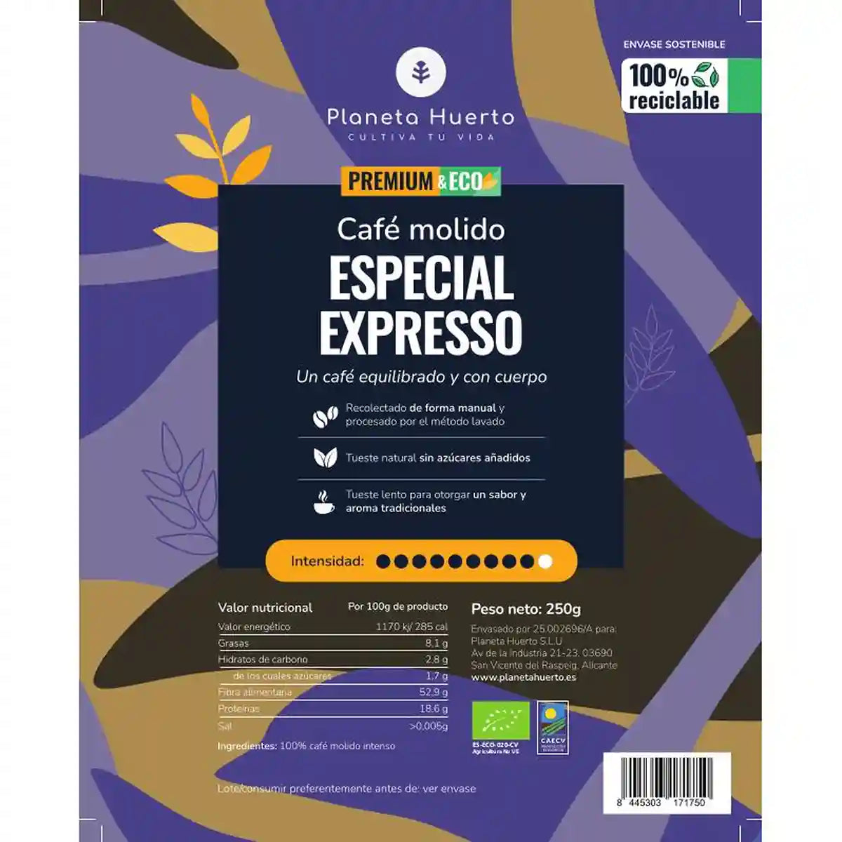 Café molido Eco especial Expresso 250 g para hoteles