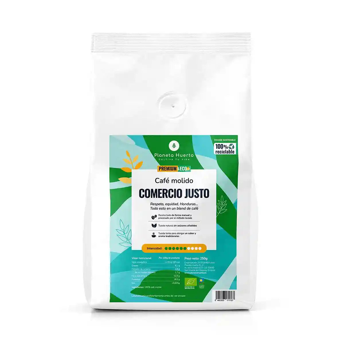 Café molido Eco Honduras comercio justo 250 g para hoteles