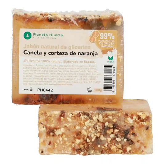 Jabón natural de glicerina canela y corteza de naranja 100 g para hoteles