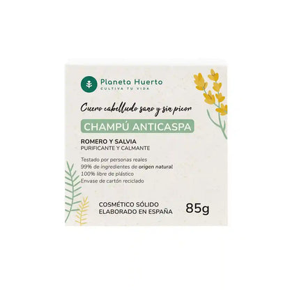Champú sólido Anticaspa con Romero y Salvia 85 gr para hoteles