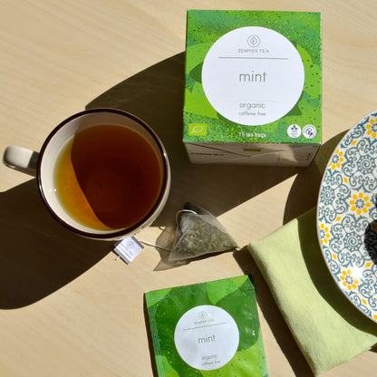 Sachets de thé pyramidaux menthe en étui