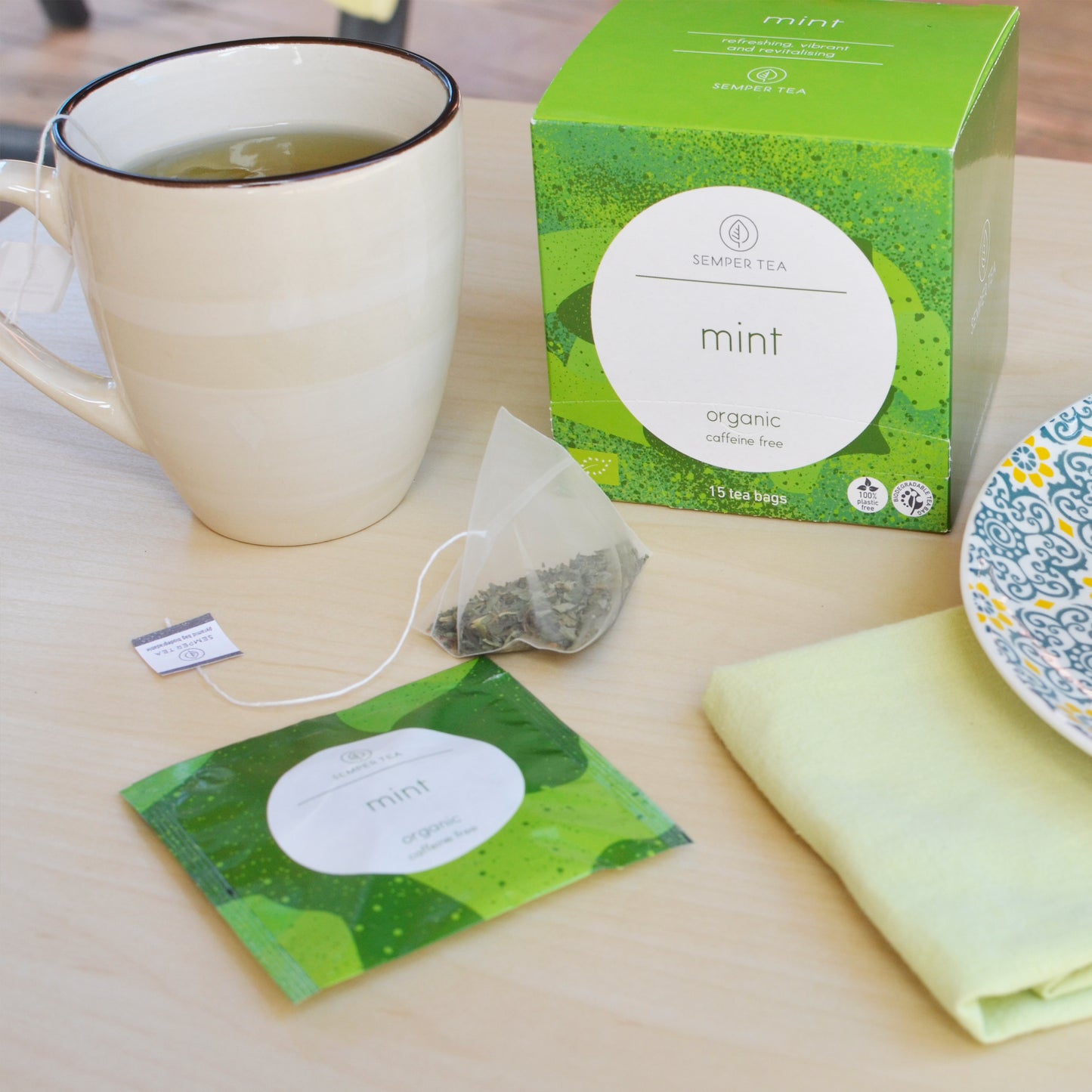 Sachets de thé pyramidaux menthe en étui