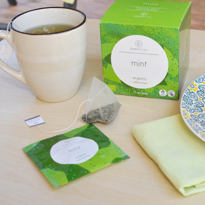 Sachets de thé pyramidaux menthe en étui