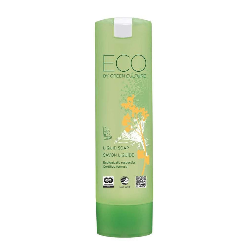 Sabonete líquido ecológico de 300ml para hotelaria, da Green Culture - Cuidados Inteligentes