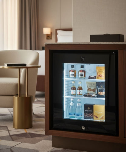 Minibar 30L con puerta de cristal para habitación de hotel