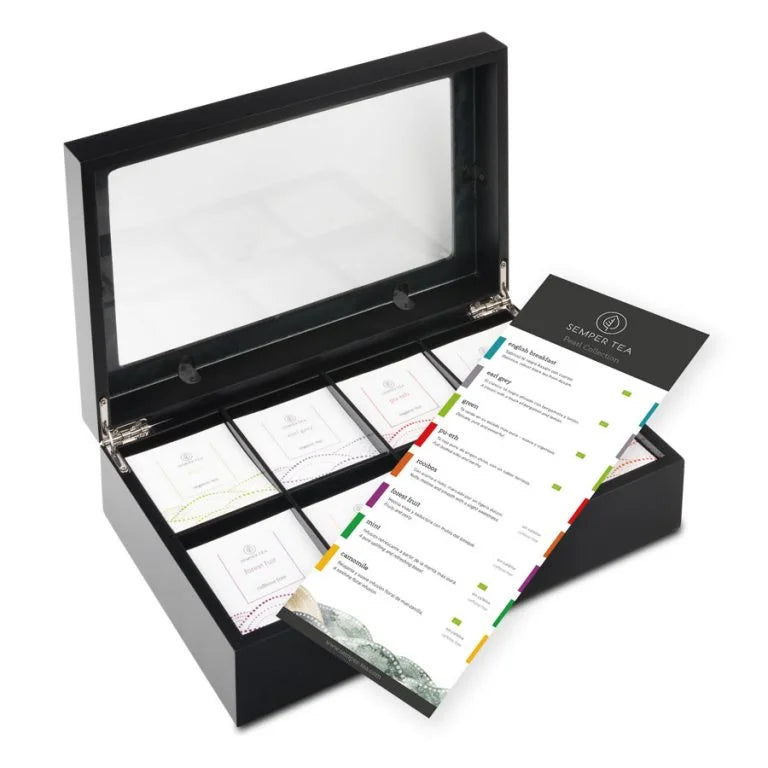 Boîte de présentation pour 8 saveurs de sachets de thé