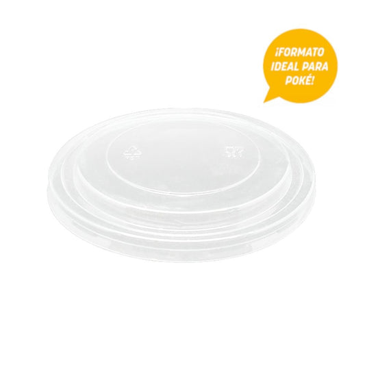 Pack 50 tapas PET Ø185 mm compatibles con ensaladera kraft 1300 ml para hoteles