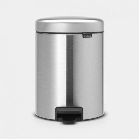 NewIcon Papelera de pedal 5 L en acero mate antihuellas