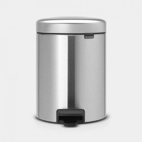 NewIcon Papelera de pedal 5 L en acero mate antihuellas