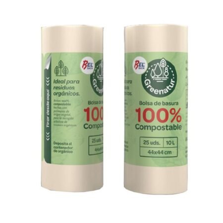 Rollo bolsas compostables beige