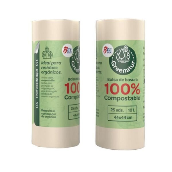 Rollo bolsas compostables beige