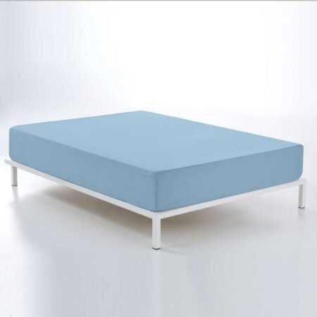 Sábana bajera ajustable azul 144 hilos