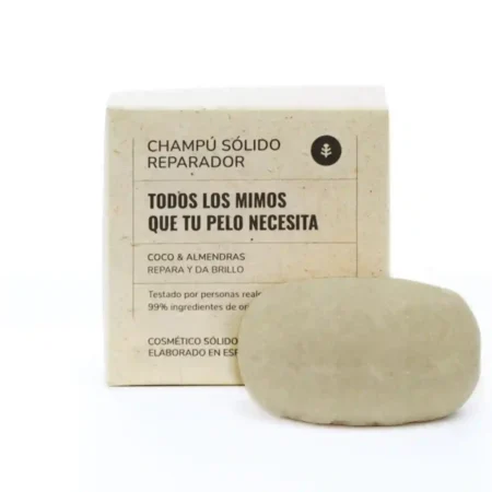 Champú sólido reparador coco y almendra 85 gr para hoteles