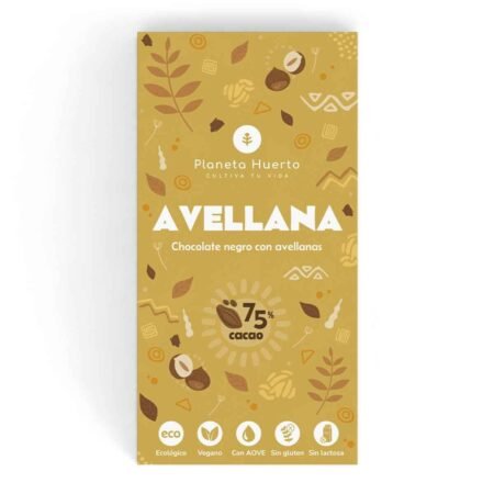 Tableta chocolate negro 75% con avellanas ECO  70 gr
